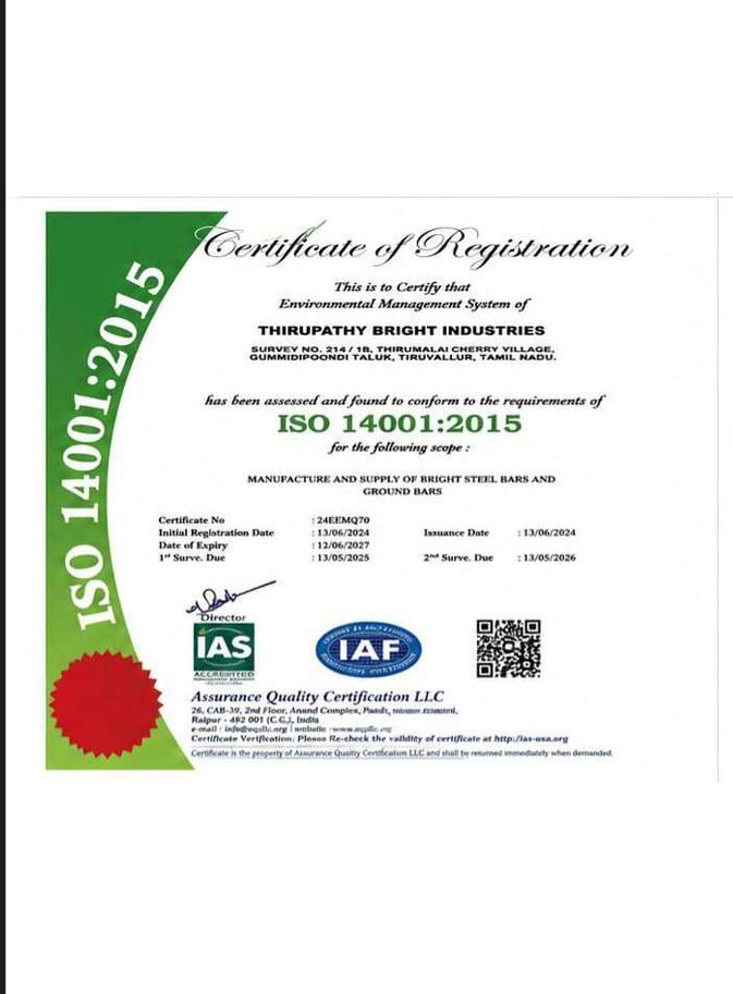 ISO 14001:2015 certification