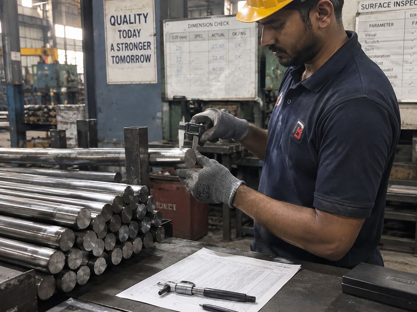 Quality inspection at Thirupathy Bright Industries' plant